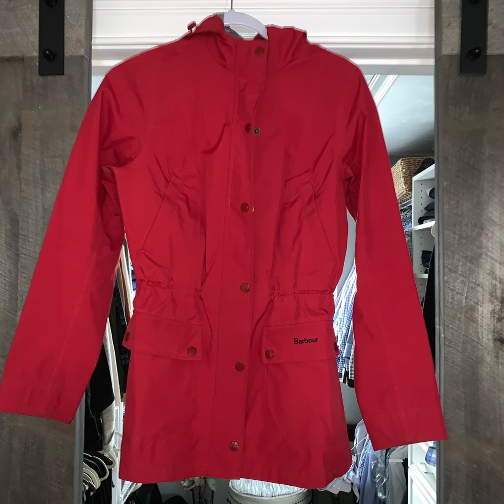 Barbour red raincoat in size 4